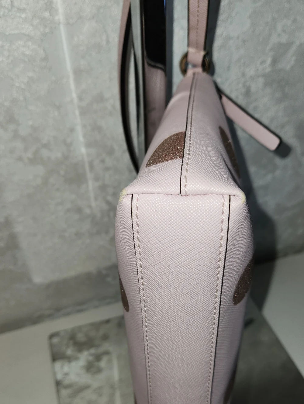 kate spade Blush Pink Crossbody with Glitter Polka Dots